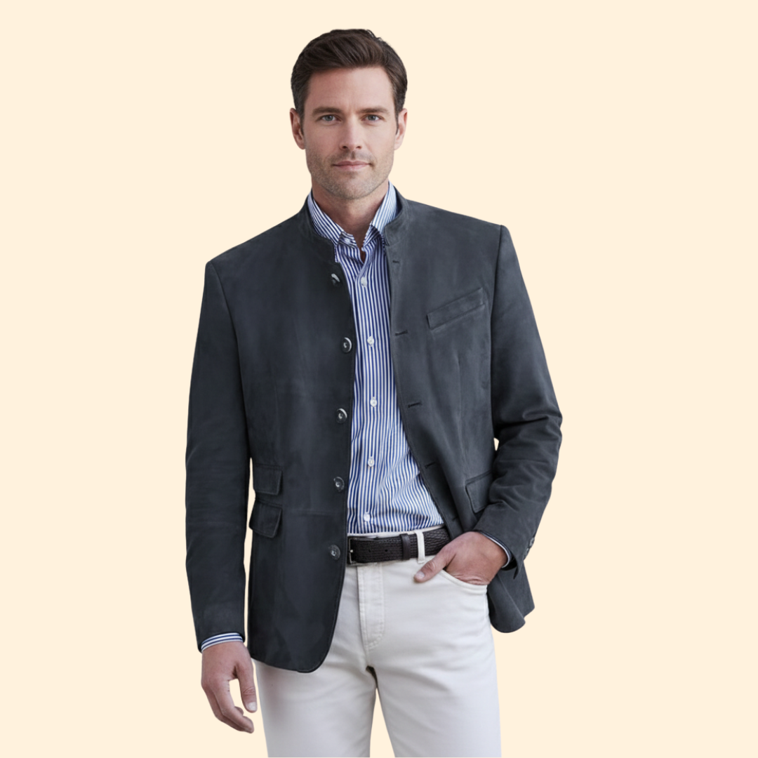 Men’s Button Front Jacket with Flap Pockets
