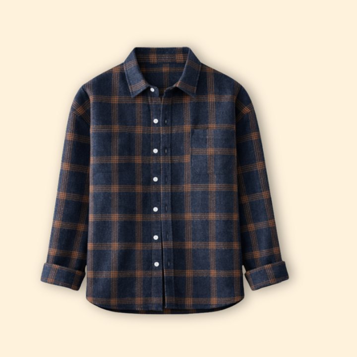 Men’s Flannel Shirt with Classic Collar
