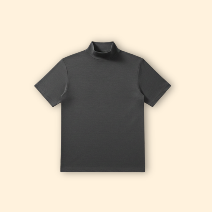 Men’s High Neck T-Shirt with Short Sleeves