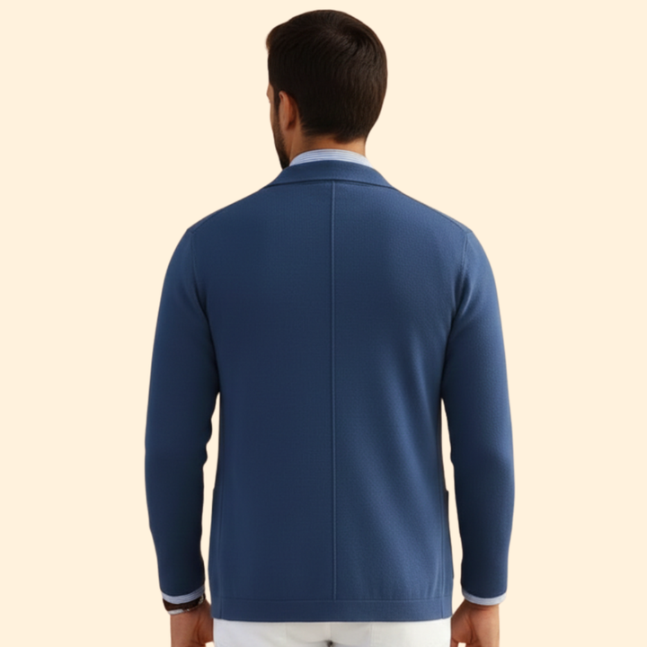 Men’s Knit Blazer with Notched Collar