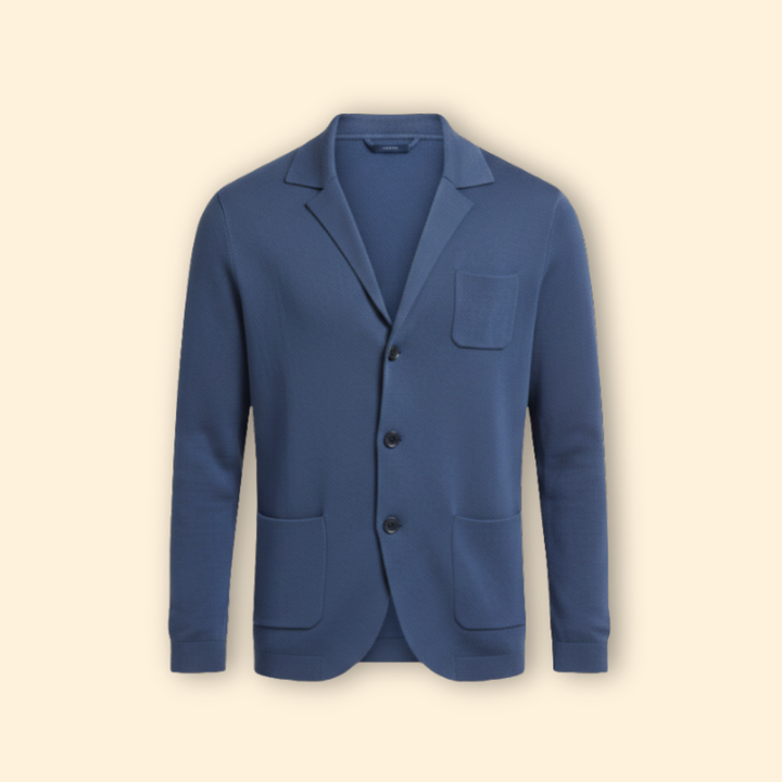 Men’s Knit Blazer with Notched Collar