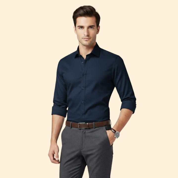 Men’s Long Sleeve Shirt with Classic Collar
