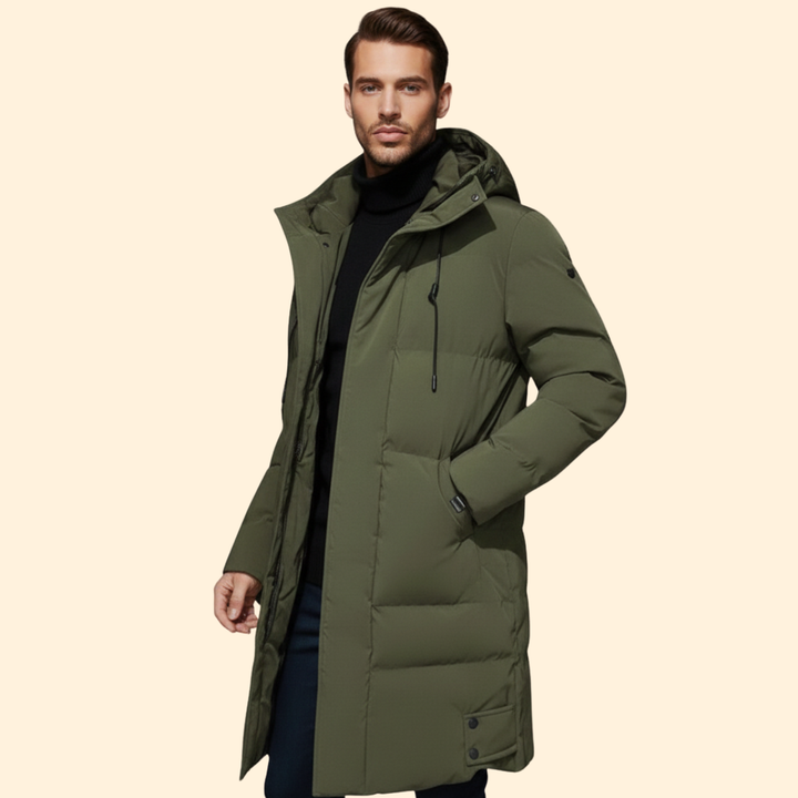 Men’s Puffer Jacket with Faux Fur Hood