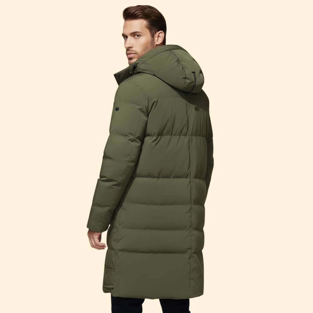 Men’s Puffer Jacket with Faux Fur Hood