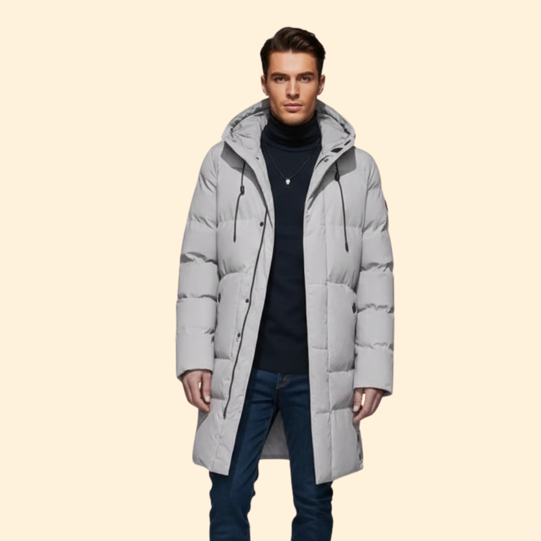 Men’s Puffer Jacket with Faux Fur Hood