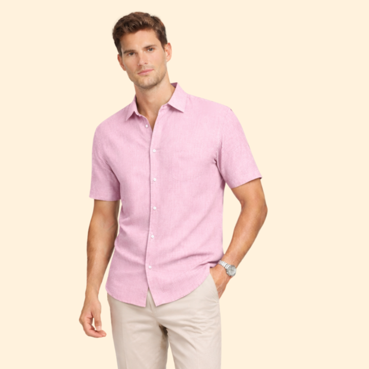 Men’s Short-Sleeve Shirt with Classic Collar