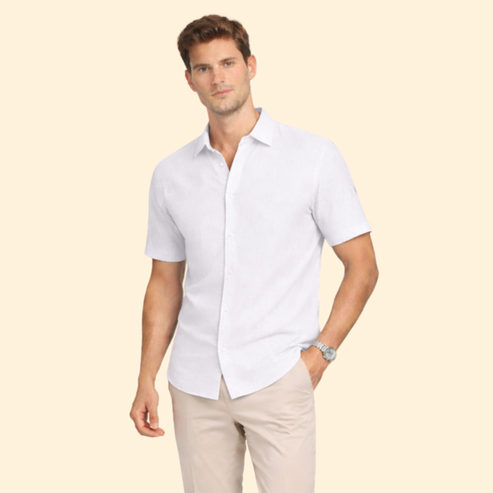 Men’s Short-Sleeve Shirt with Classic Collar