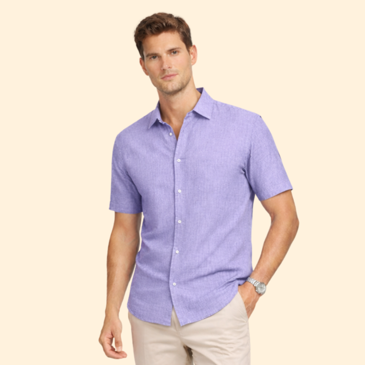 Men’s Short-Sleeve Shirt with Classic Collar