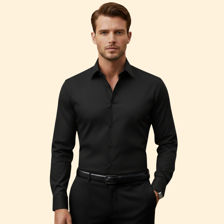 Men’s Slim Fit Shirt with Structured Collar