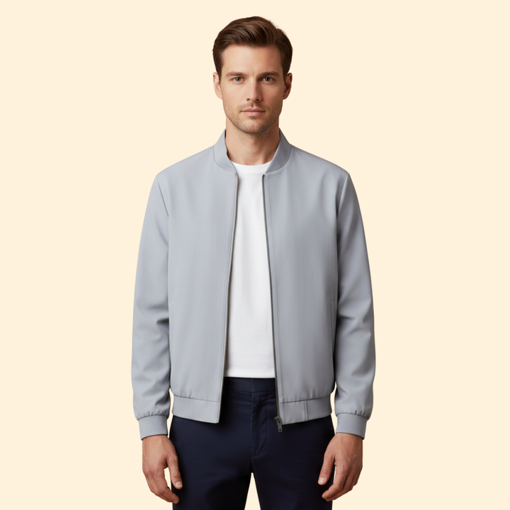 Men’s Bomber Jacket with Stand Collar