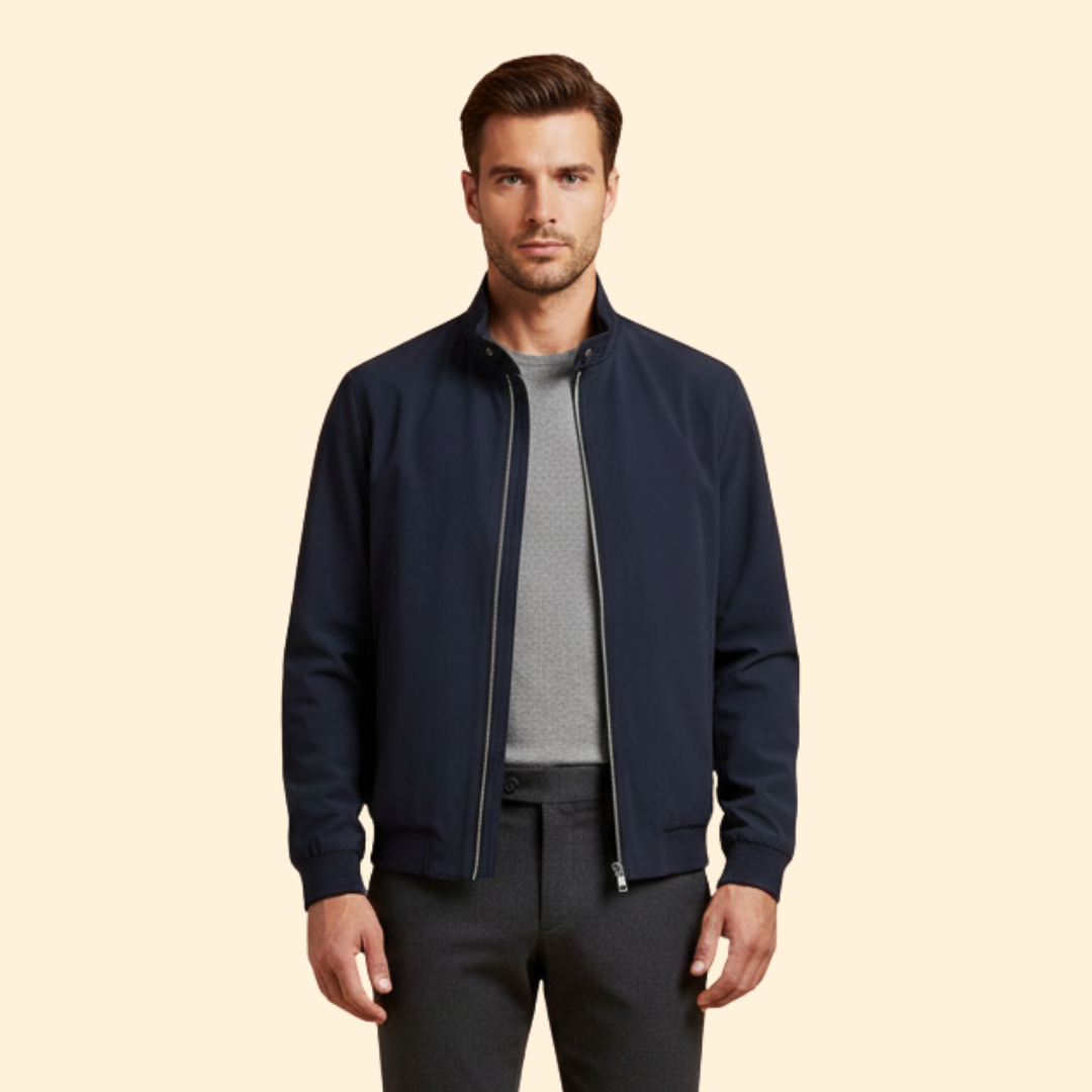 Men’s Bomber Jacket with Stand Collar