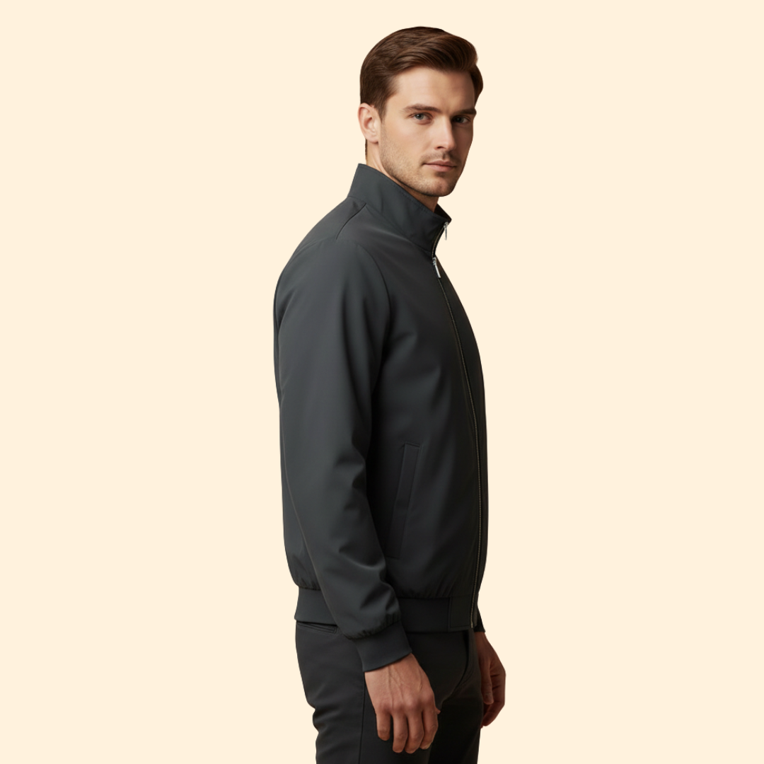 Men’s Bomber Jacket with Stand Collar
