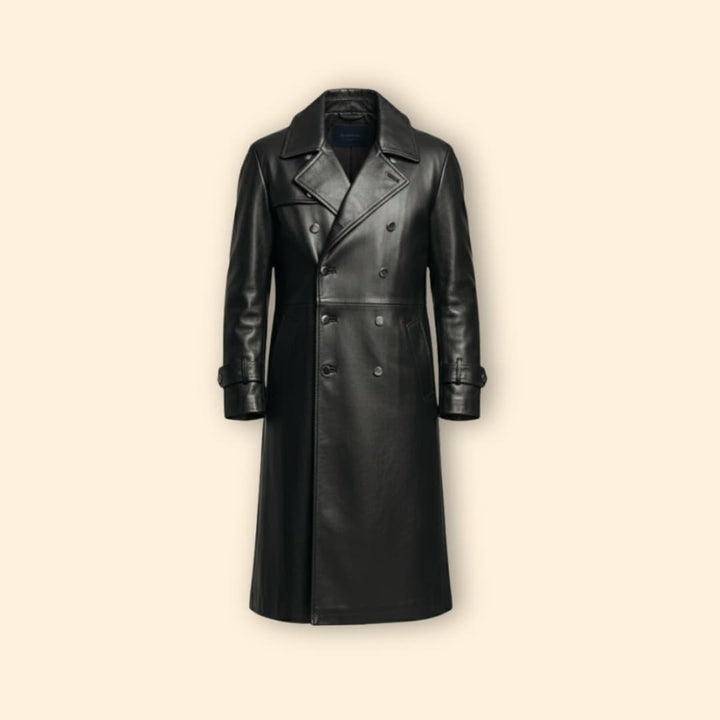 Men’s Trench Coat with Double-Breasted Design
