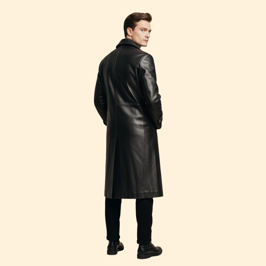 Men’s Trench Coat with Double-Breasted Design