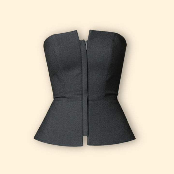 Women’s Bustier Top with Front Zip Closure