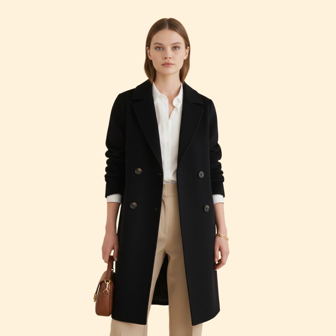 Women’s Mid Length Coat with Button Front