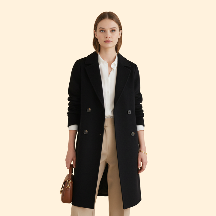 Women’s Mid Length Coat with Button Front