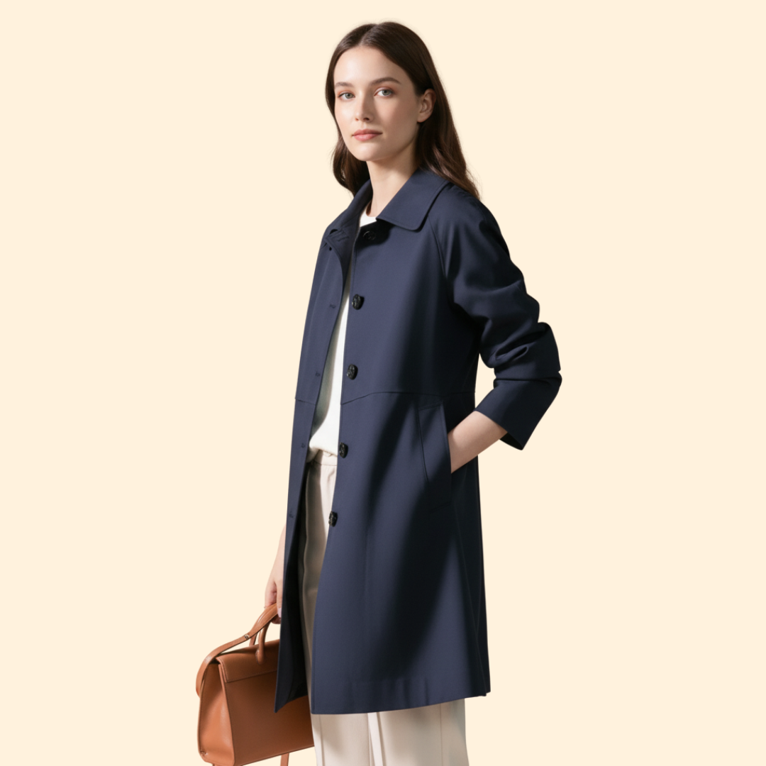 Women’s Mid Length Coat with Button Front