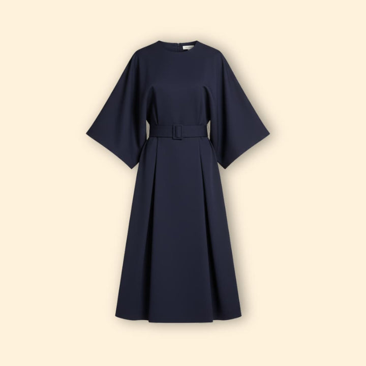 Women’s Midi Dress with Belted Waist