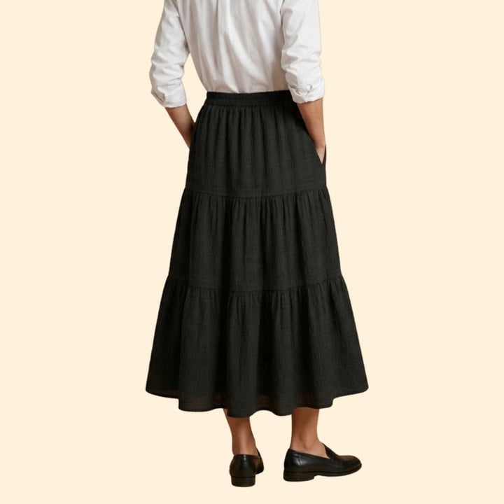 Women’s A-Line Maxi Skirt with Ruffled Detail