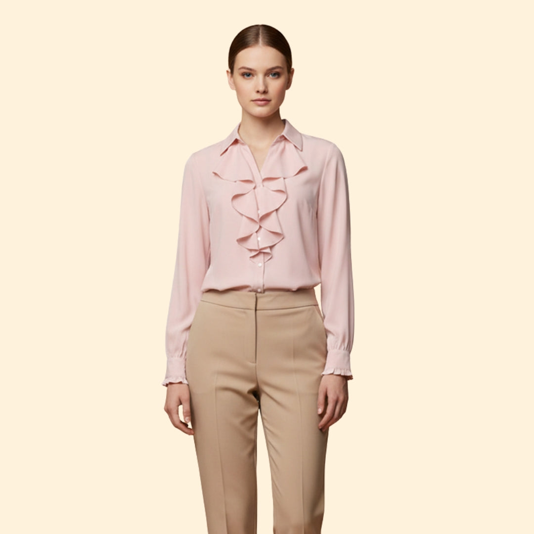 Women’s Blouse with Ruffle Front