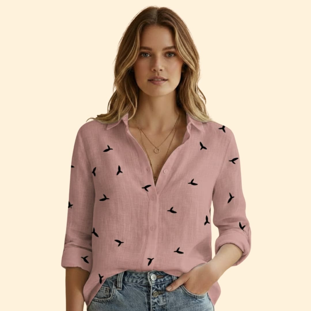 Women’s Button-up Blouse with Long Sleeve