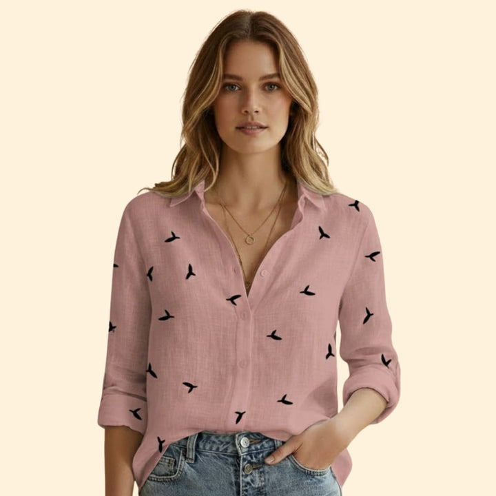 Women’s Button-up Blouse with Long Sleeve
