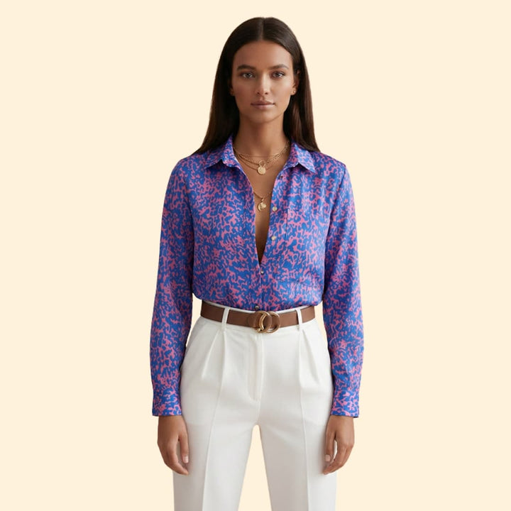 Women’s Button-up Shirt with Graphic Print