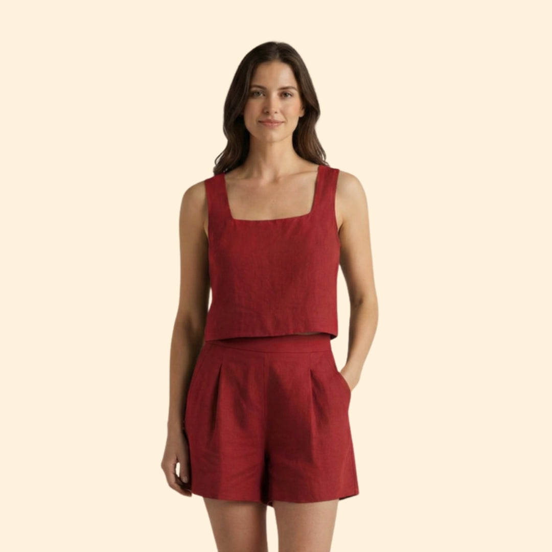 Women’s Casual Outfit with Square Neckline Top