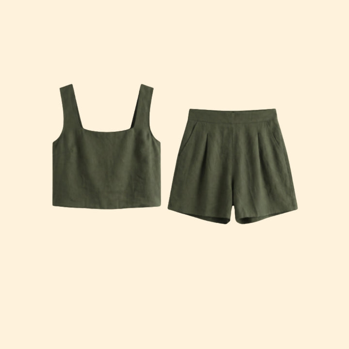 Women’s Casual Outfit with Square Neckline Top