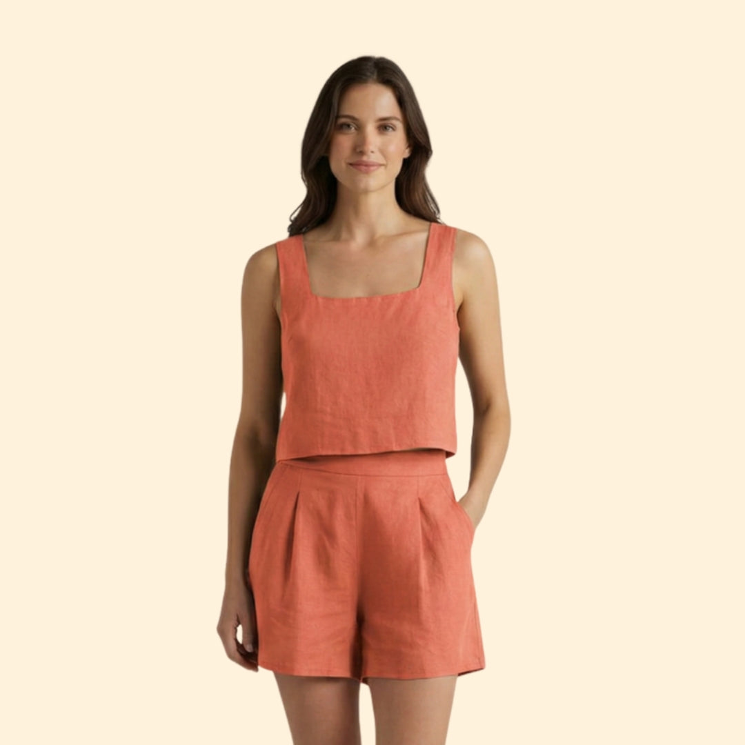 Women’s Casual Outfit with Square Neckline Top