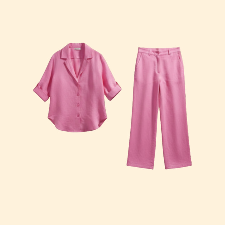 Women’s Casual Set with Loose-Fit Trousers
