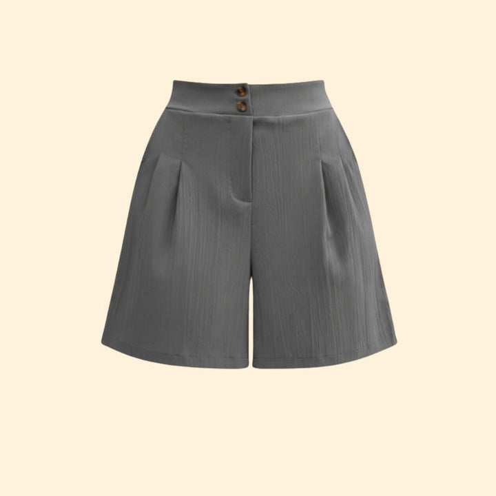 Women’s Casual Shorts with Decorative Button Placket