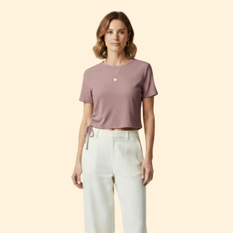 Women’s Casual T-Shirt with Drawstring Side