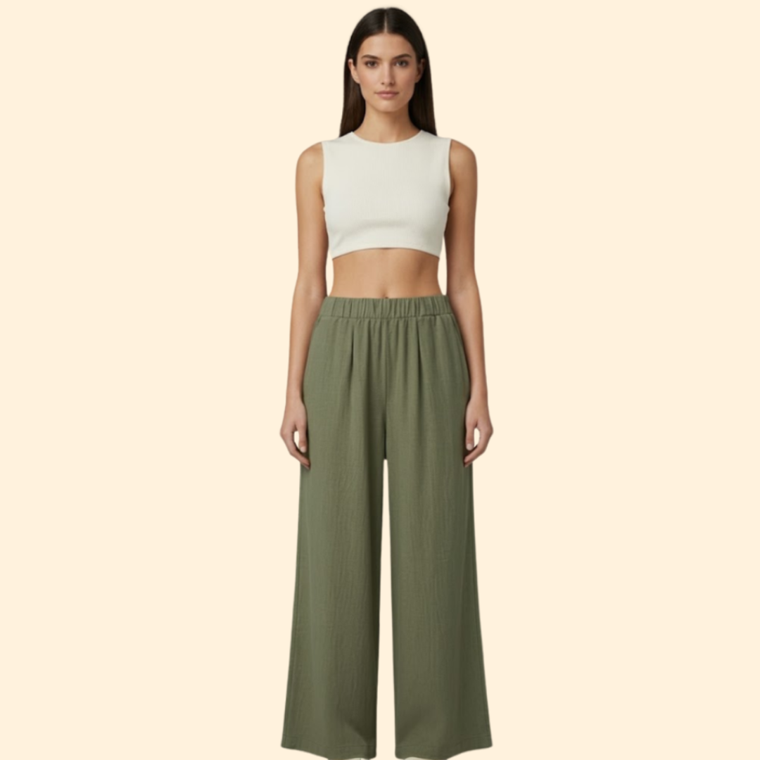 Women’s Casual Trousers with Relaxed Fit Waist