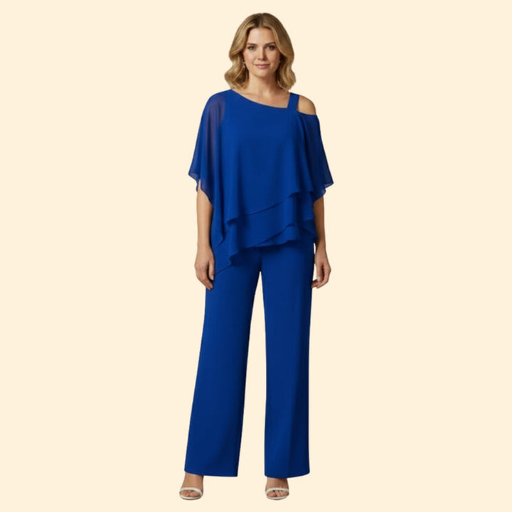 Women’s Chiffon Set with Off-Shoulder Top