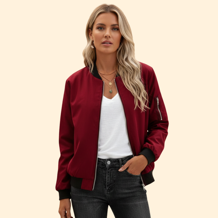 Women’s Bomber Jacket with Ribbed Cuffs