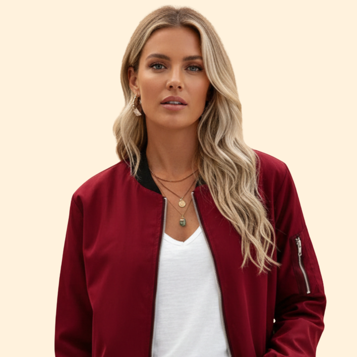 Women’s Bomber Jacket with Ribbed Cuffs