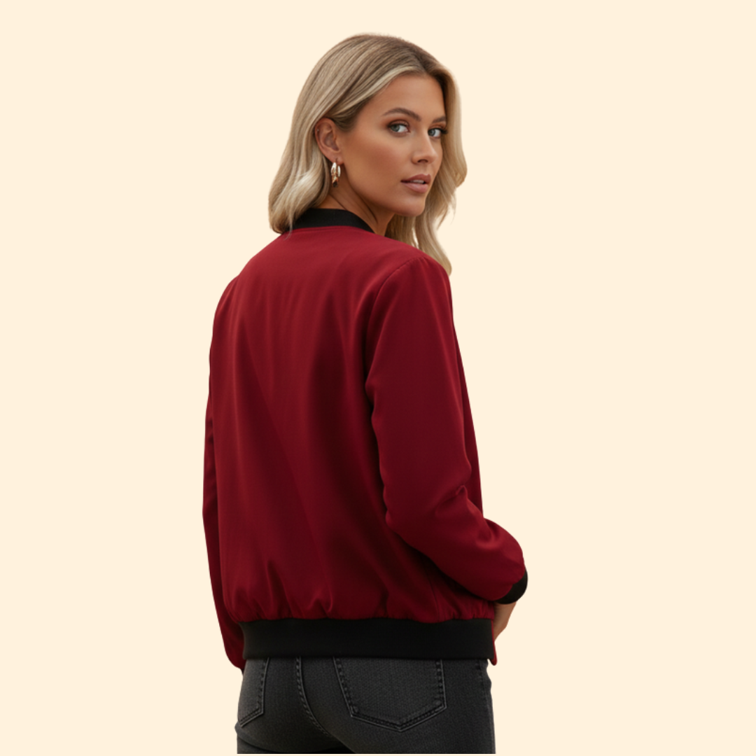 Women’s Bomber Jacket with Ribbed Cuffs