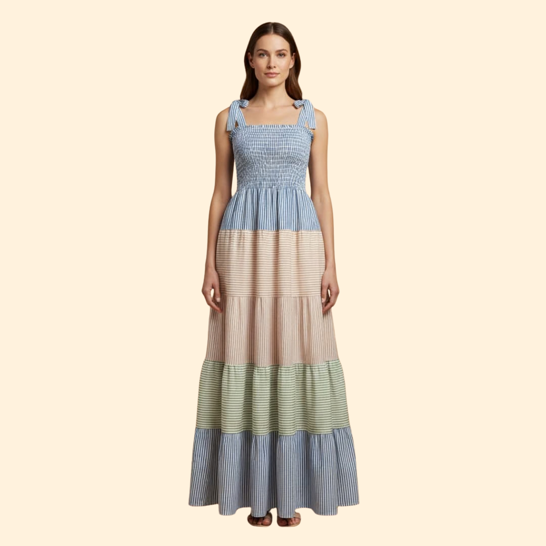 Women's Color-Block Maxi Dress