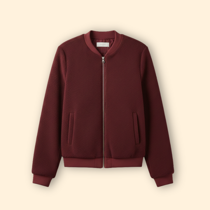 Women’s Fleece Bomber Jacket with Stand-Up Collar