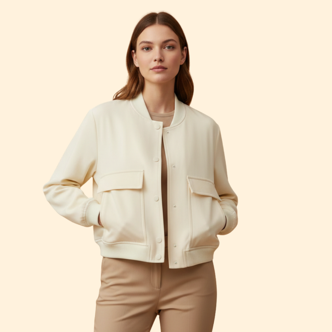 Women’s Cropped Jacket with Front Snap Buttons