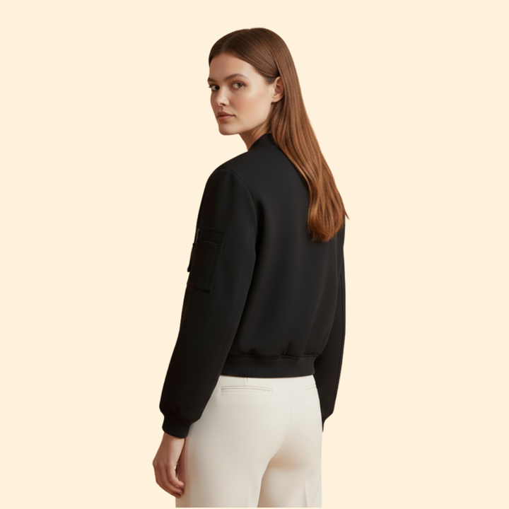 Women’s Cropped Jacket with Front Snap Buttons