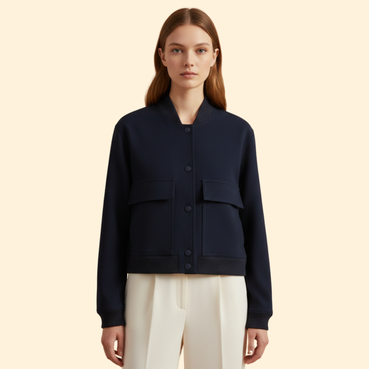 Women’s Cropped Jacket with Front Snap Buttons