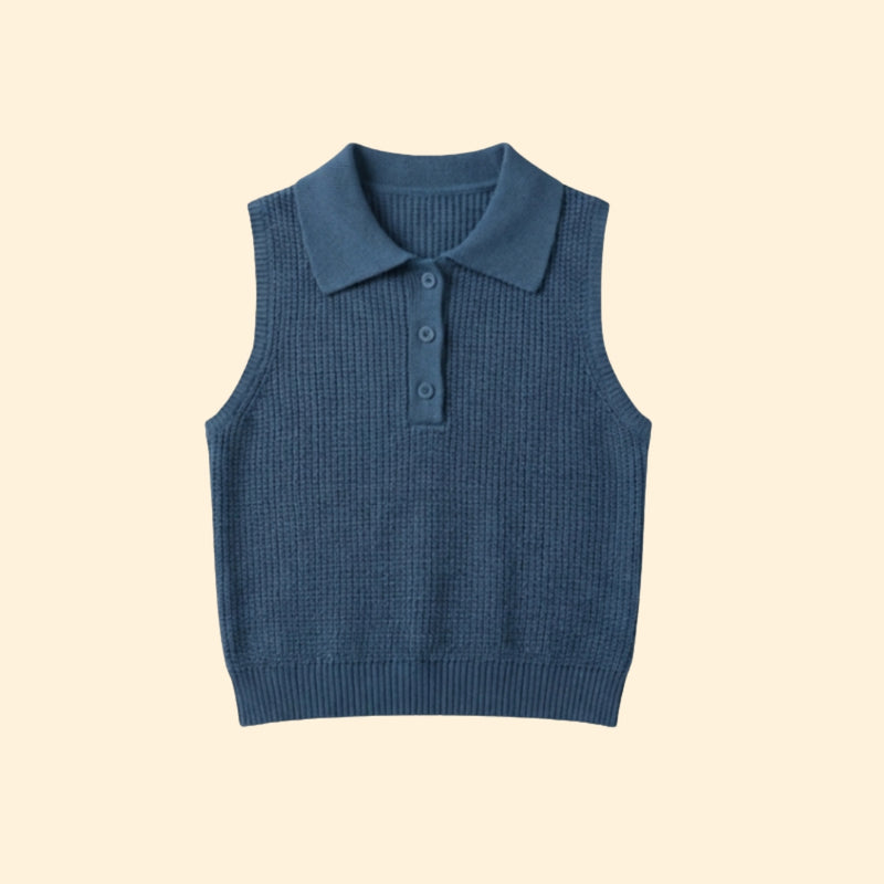 Women's Cropped Polo Sleeveless Top