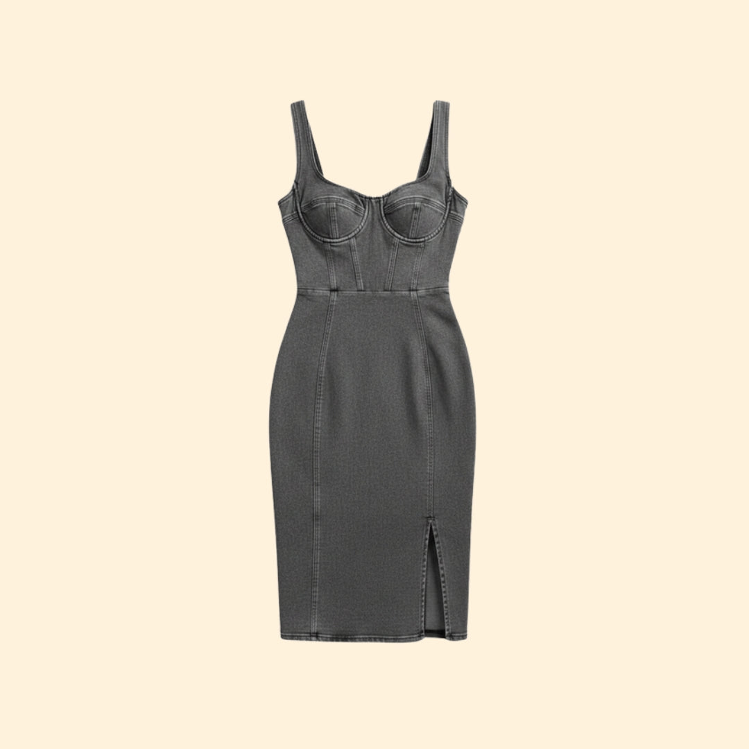 Women’s Denim Dress with Side Slit