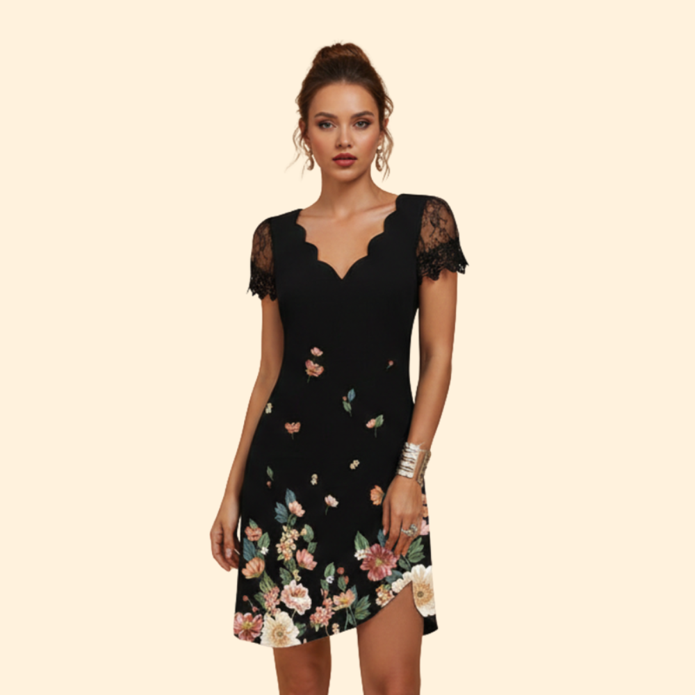 Women’s Elegant Lace V-Neck Dress
