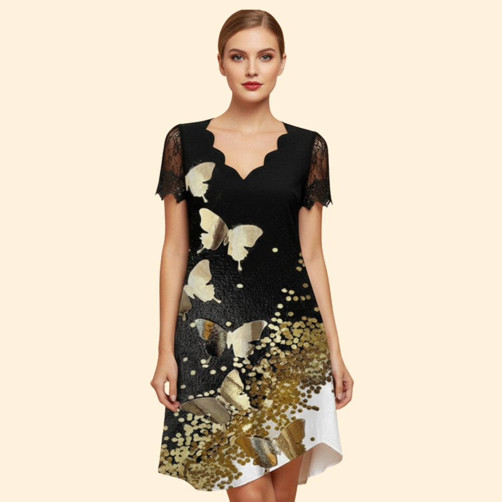 Women’s Elegant Lace V-Neck Dress