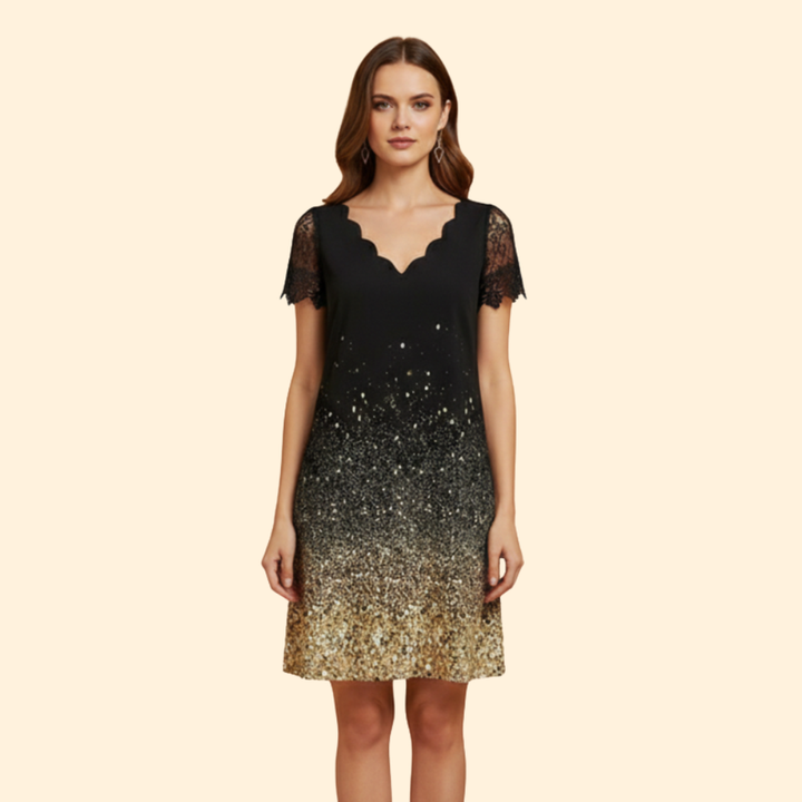 Women’s Elegant Lace V-Neck Dress