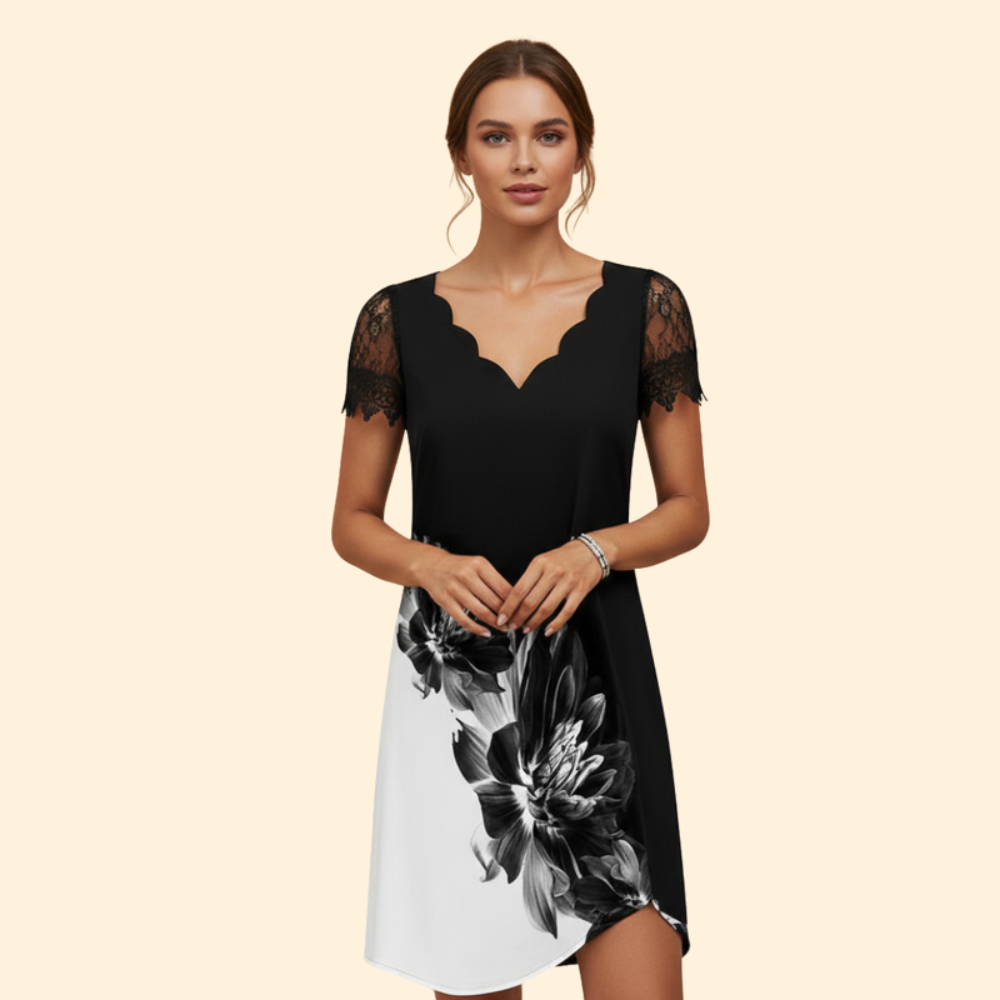 Women’s Elegant Lace V-Neck Dress